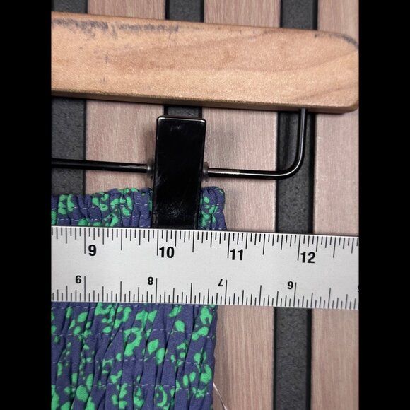 New Miss Behave Skirt 14 / L Womens Green Sadie Smocked Pleated Floral Pull On - Picture 3 of 6